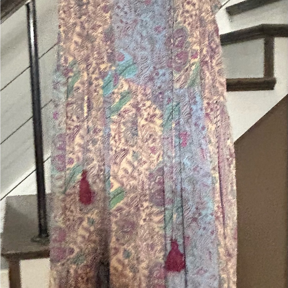 Floral Boho Maxi dress in Dusty Pink and Teal